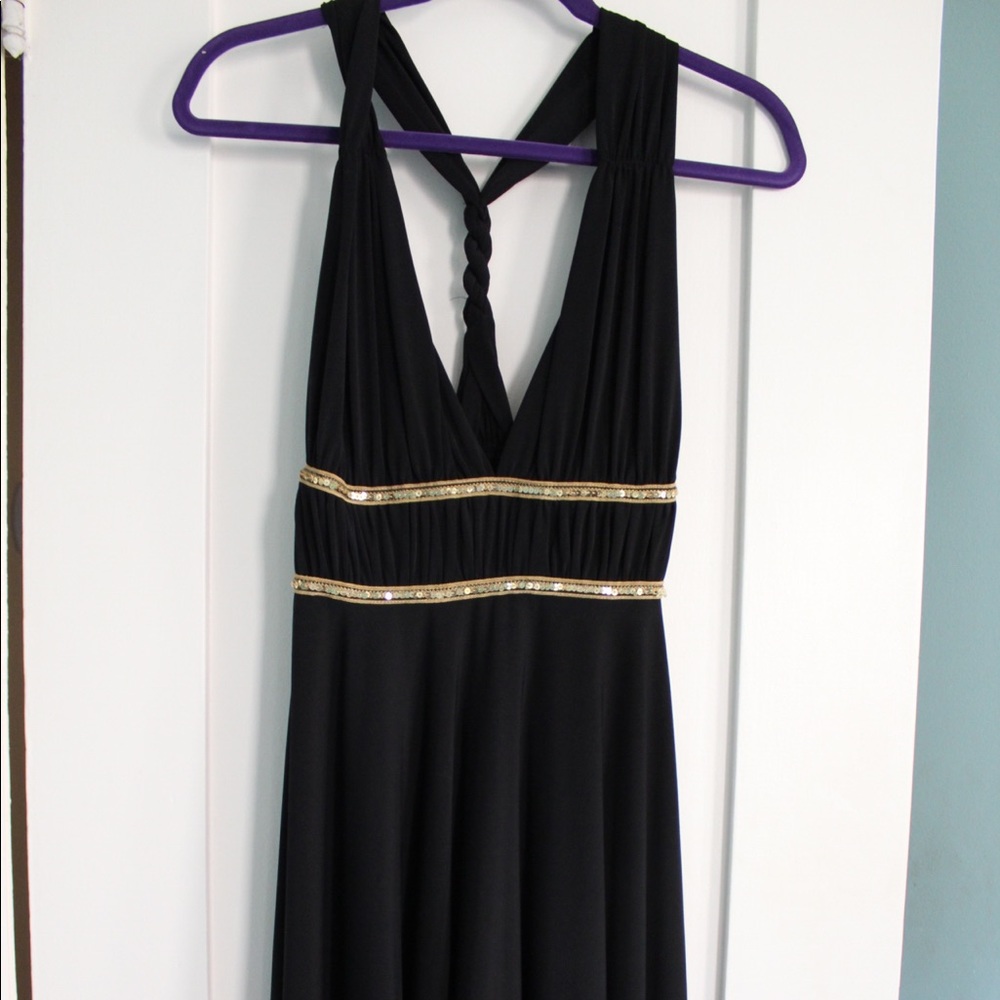 Black halter dress